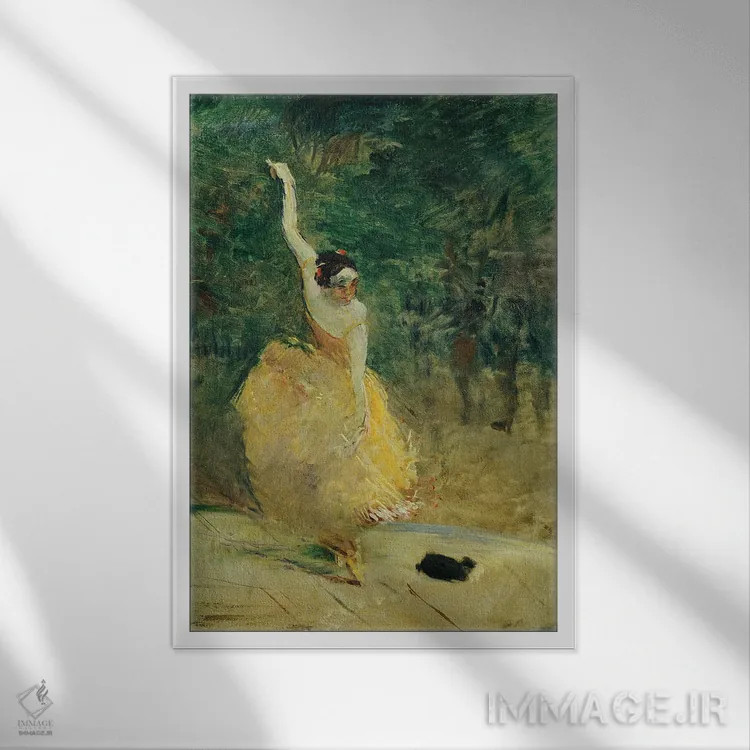 تابلو 1888,رقاص اسپانیایی، ۱۸۸۸ اثر آنری دو تولوز-لوترک - نمای قابدار سفید