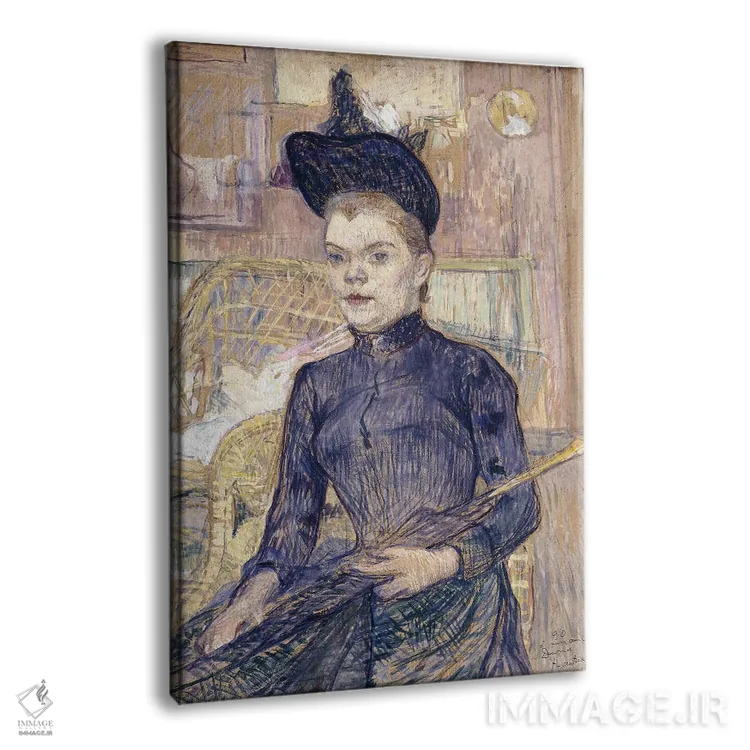 تابلو Deaf Berthe, 1890,زن با کلاه سیاه، برت ناشنوا، ۱۸۹۰ اثر آنری دو تولوز-لوترک - نمای پرسپکتیو محصول