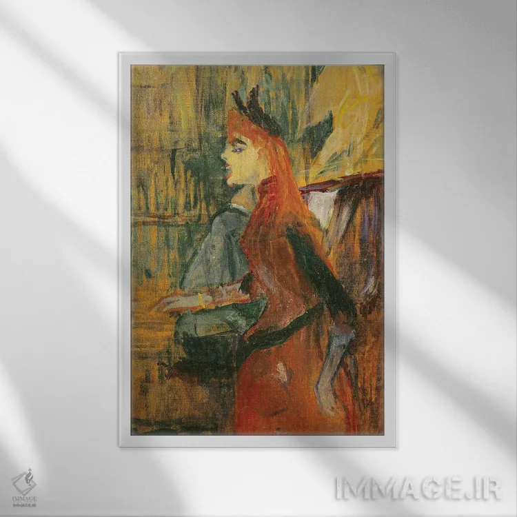 تابلو 1882,درس آواز، ۱۸۸۲ اثر آنری دو تولوز-لوترک - نمای قابدار سفید