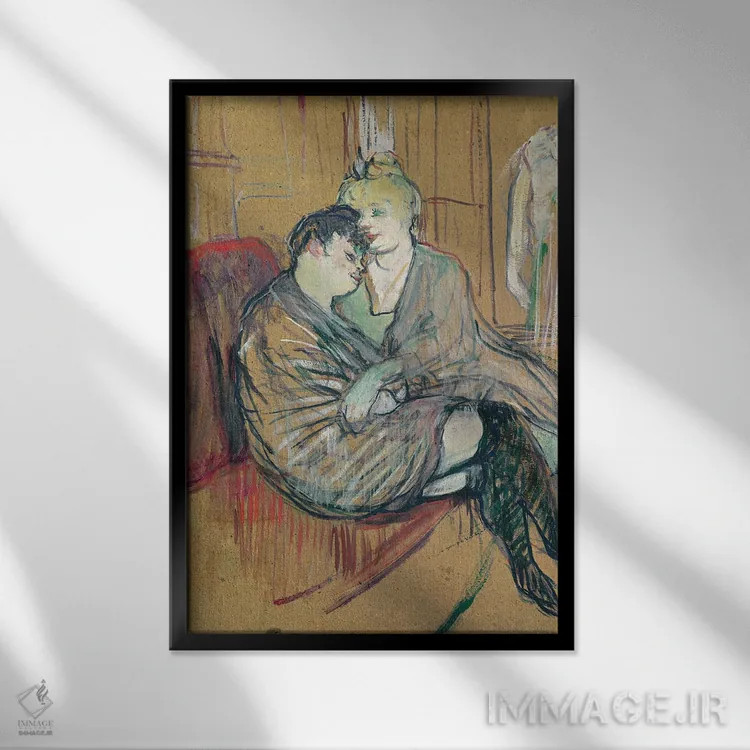 تابلو 1894,دو دوست، ۱۸۹۴ اثر آنری دو تولوز-لوترک - نمای قابدار مشکی