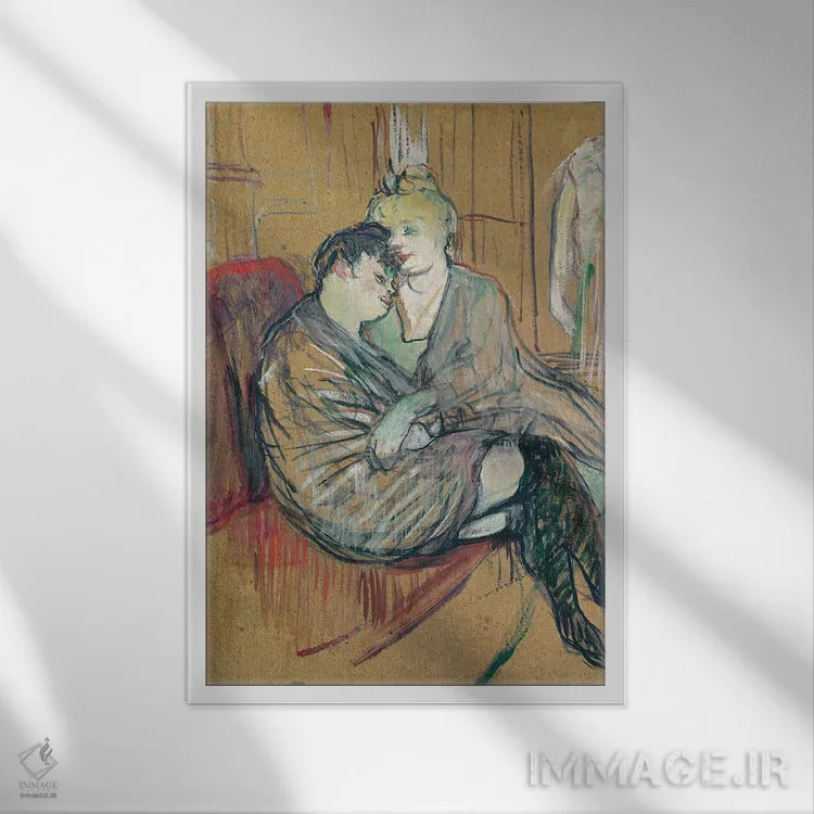 تابلو 1894,دو دوست، ۱۸۹۴ اثر آنری دو تولوز-لوترک - نمای قابدار سفید