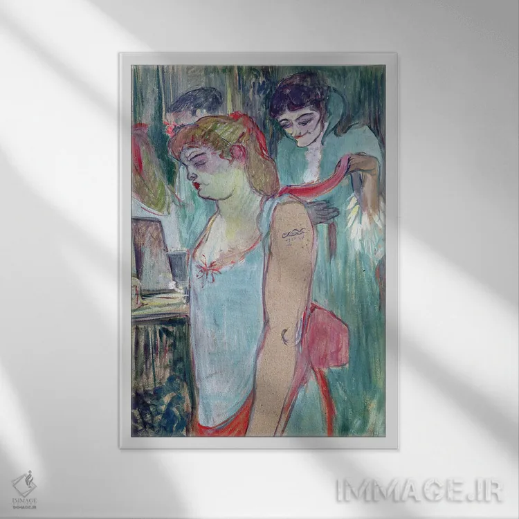 تابلو 1894,زن خالکوبیشده یا آرایش، ۱۸۹۴ اثر آنری دو تولوز-لوترک - نمای قابدار سفید