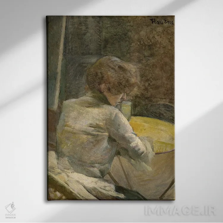 تابلو انتظار، حدود ۱۸۸۷ اثر آنری دو تولوز-لوترک - نمای روبهرو روی دیوار