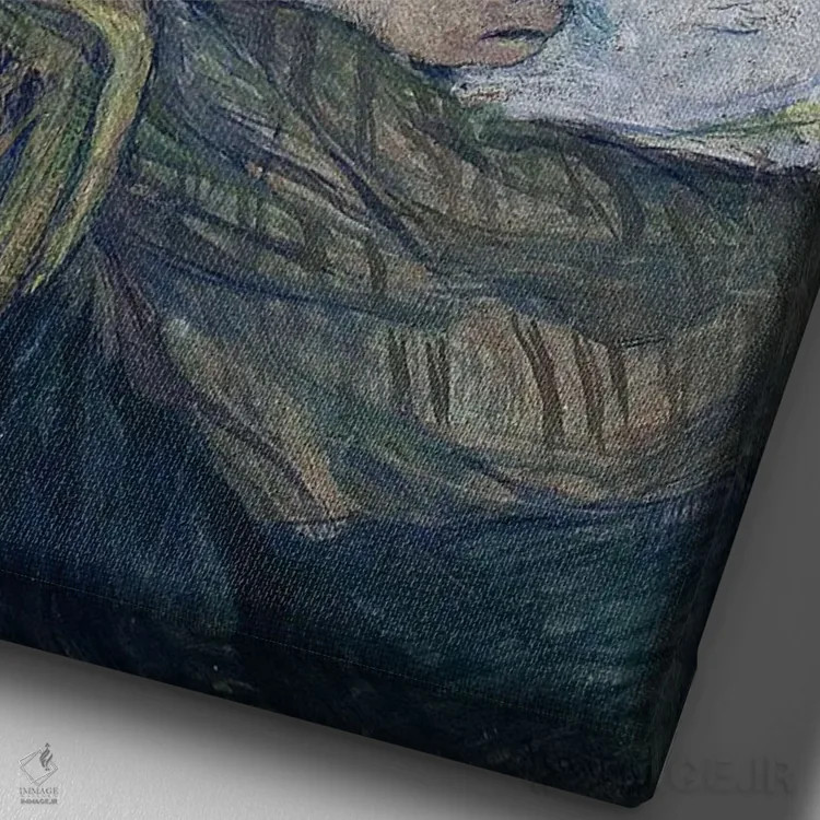 تابلو 1888,مدل جوان، هلن واری در کارگاه، ۱۸۸۸ اثر آنری دو تولوز-لوترک - نمای نزدیک بافت بوم