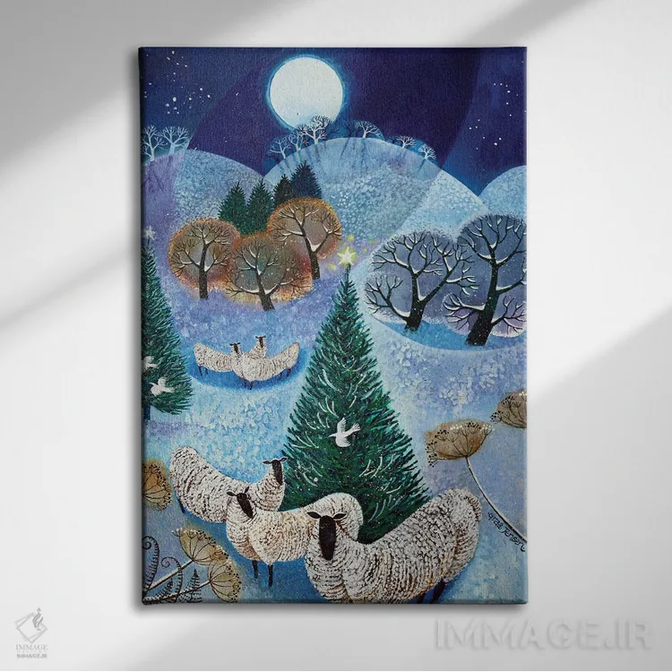 تابلو کاج کریسمس، ۲۰۱۷ اثر لیزا گرا یِنسن - نمای روبهرو روی دیوار