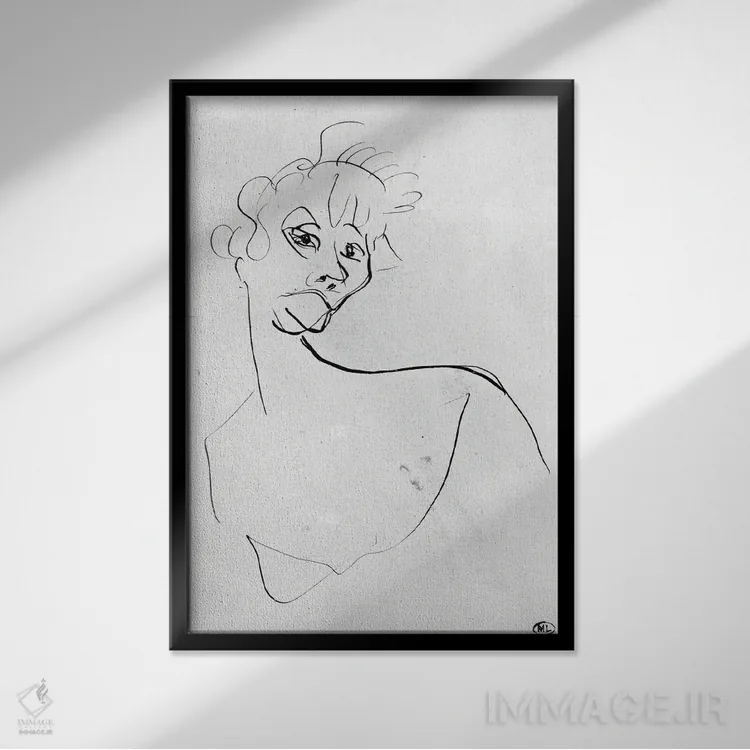 تابلو ایوت گیلبر، ۱۸۹۴ (شخصیت تاریخی فرانسوی) اثر آنری دو تولوز-لوترک - نمای قابدار مشکی