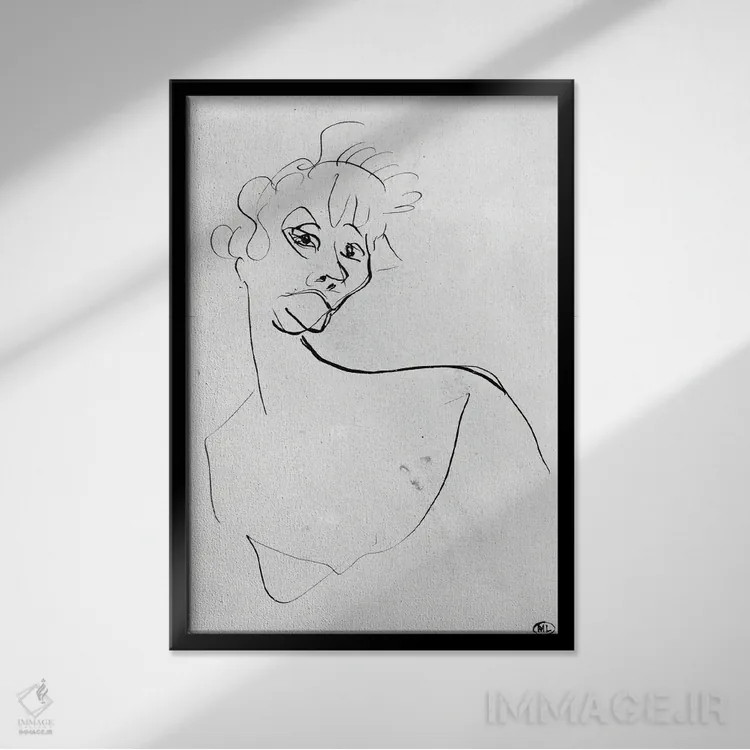 تابلو ایوت گیلبر، ۱۸۹۴ (شخصیت تاریخی فرانسوی) اثر آنری دو تولوز-لوترک - نمای قابدار مشکی