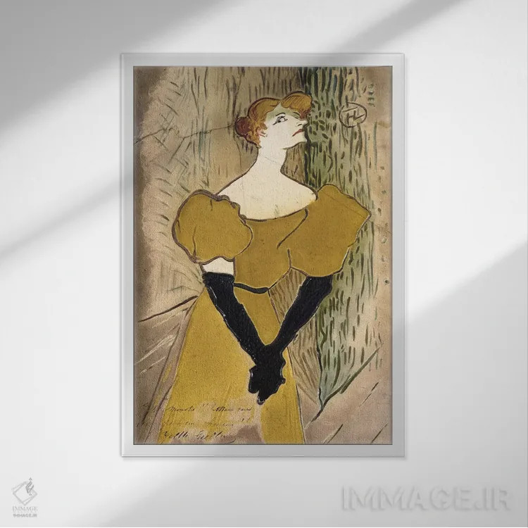 تابلو ایوت گیلبر، ۱۸۹۵ (شخصیت تاریخی فرانسوی) اثر آنری دو تولوز-لوترک - نمای قابدار سفید