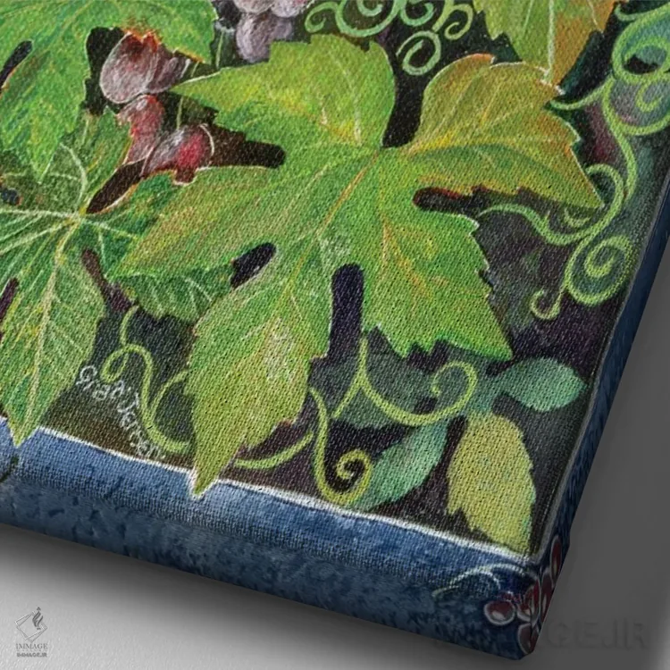 تابلو کبوترها، ۱۹۹۶ اثر لیزا گرا یِنسن - نمای نزدیک بافت بوم