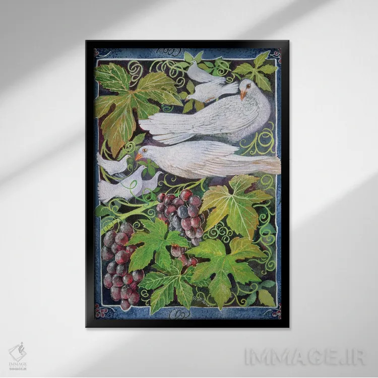 تابلو کبوترها، ۱۹۹۶ اثر لیزا گرا یِنسن - نمای قابدار مشکی