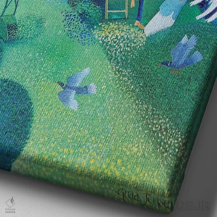 تابلو انتهای مسیر، ۲۰۱۸ اثر لیزا گرا یِنسن - نمای نزدیک بافت بوم