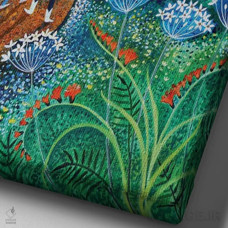 تابلو گشت و گذار سپتامبر، ۲۰۱۸ اثر لیزا گرا یِنسن - نمای نزدیک بافت بوم