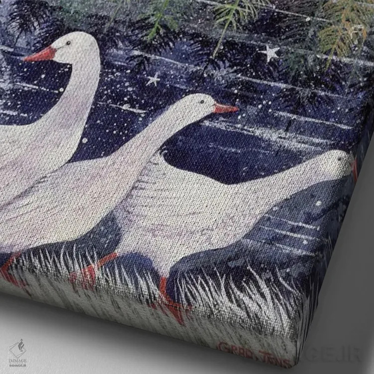 تابلو غازهای برفی، ۱۹۹۵ اثر لیزا گرا یِنسن - نمای نزدیک بافت بوم