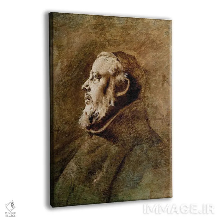 تابلو نیمتنه راهبی در حالت نیمرخ اثر انسلْم فوئرباخ (نقاش آلمانی) - نمای پرسپکتیو محصول