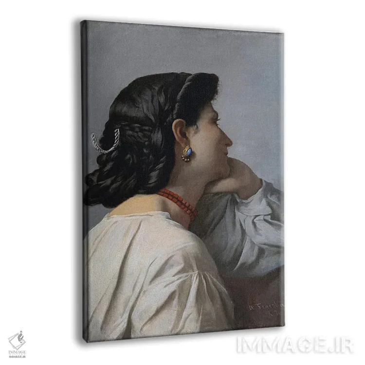 تابلو "ایفیژنی" سر یک زن، ۱۸۷۰ اثر انسلْم فوئرباخ (نقاش آلمانی) - نمای پرسپکتیو محصول