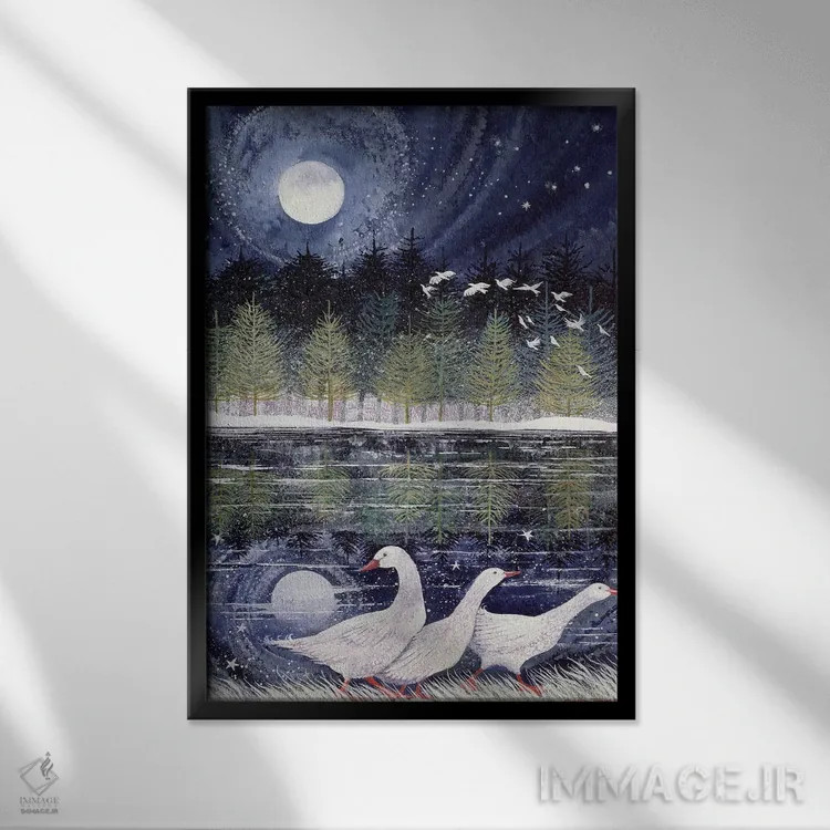 تابلو غازهای برفی، ۱۹۹۵ اثر لیزا گرا یِنسن - نمای قابدار مشکی