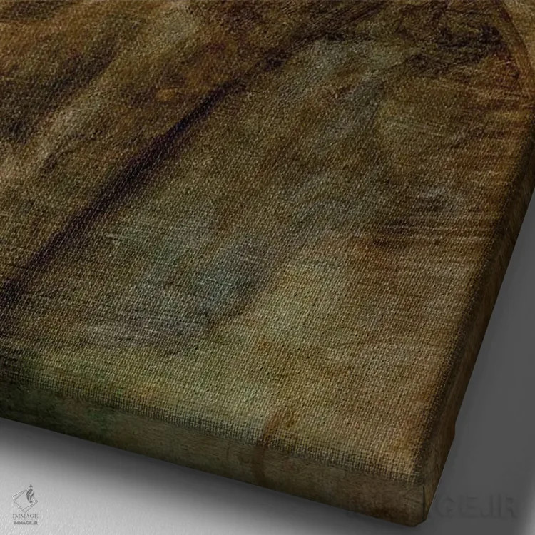 تابلو نیمتنه راهبی در حالت نیمرخ اثر انسلْم فوئرباخ (نقاش آلمانی) - نمای نزدیک بافت بوم