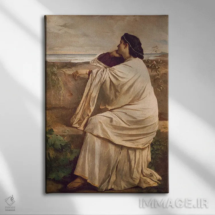 تابلو ایفیژنی (اسطوره یونانی) اثر انسلْم فوئرباخ (نقاش آلمانی) - نمای روبهرو روی دیوار