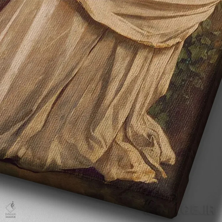 تابلو ایفیژنی (اسطوره یونانی) اثر انسلْم فوئرباخ (نقاش آلمانی) - نمای نزدیک بافت بوم