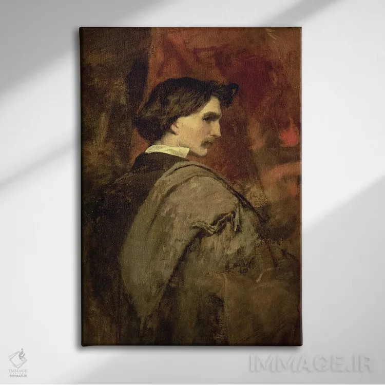 تابلو خودنگاره، حدود ۱۸۶۰ اثر انسلْم فوئرباخ (نقاش آلمانی) - نمای روبهرو روی دیوار