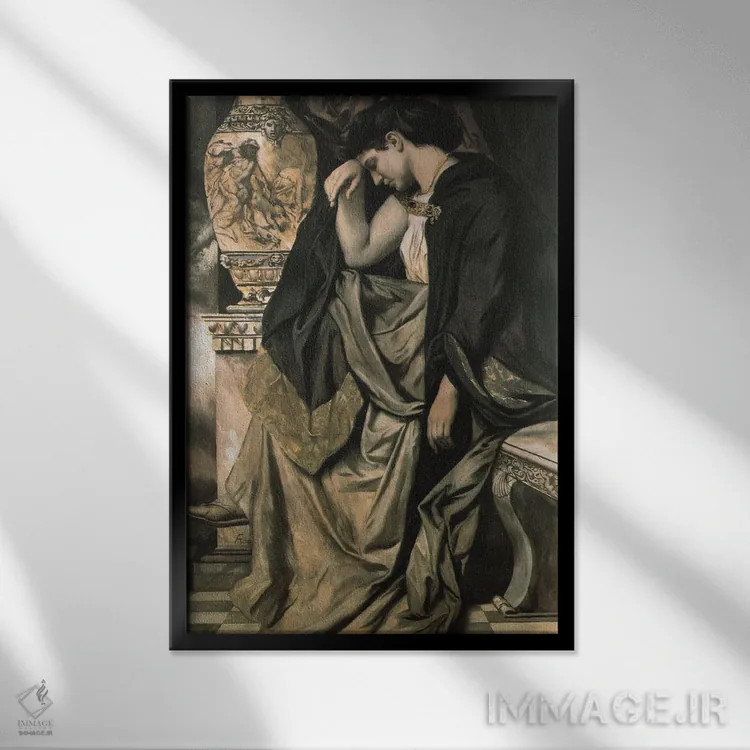 تابلو مدئا، ۱۸۷۳ (اسطوره یونانی) اثر انسلْم فوئرباخ (نقاش آلمانی) - نمای قابدار مشکی