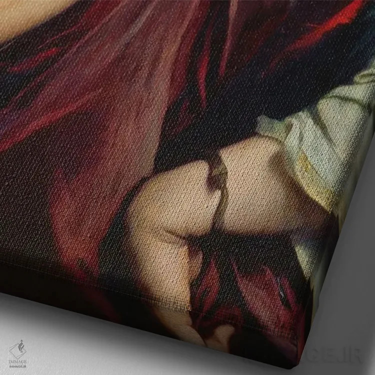 تابلو پرتره یک زن رومی اثر انسلْم فوئرباخ (نقاش آلمانی) - نمای نزدیک بافت بوم