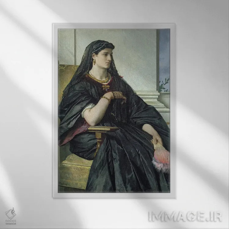 تابلو بیانکا کاپلو، ۱۸۶۴/۶۸ اثر انسلْم فوئرباخ (نقاش آلمانی) - نمای قابدار سفید