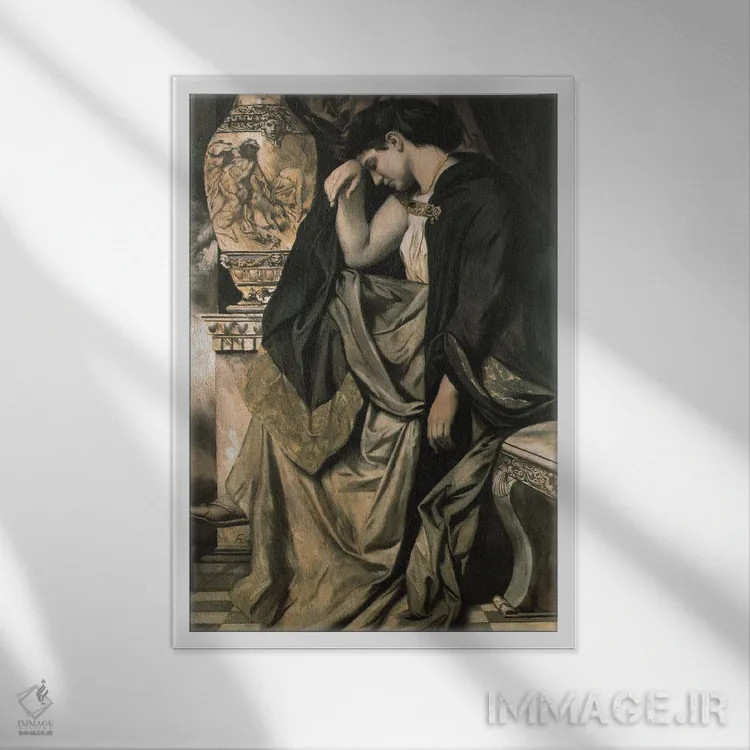 تابلو مدئا، ۱۸۷۳ (اسطوره یونانی) اثر انسلْم فوئرباخ (نقاش آلمانی) - نمای قابدار سفید