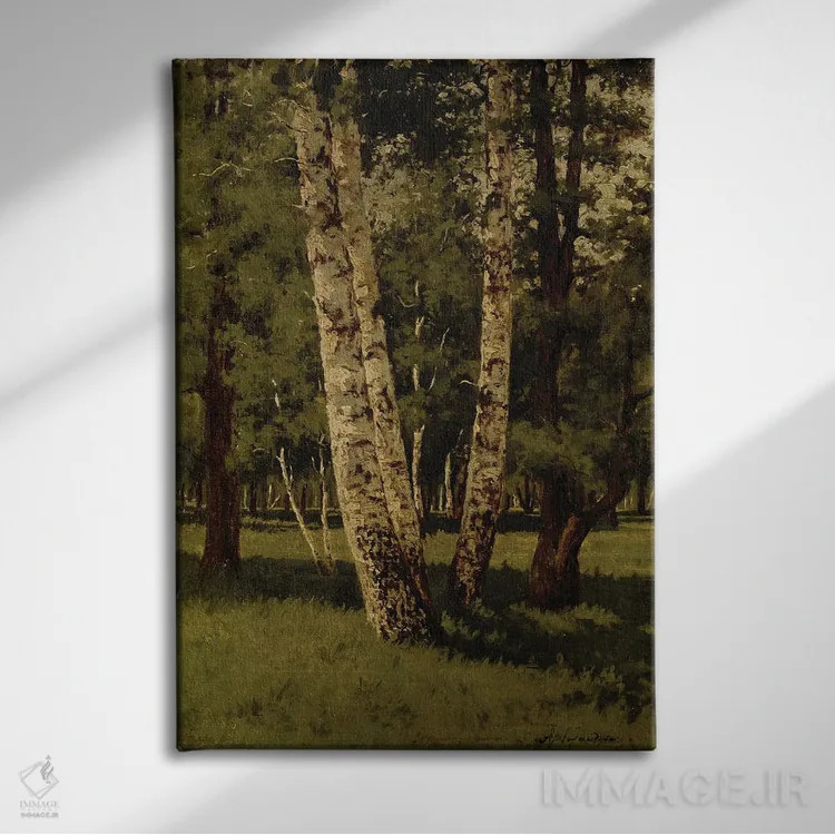 تابلو درختان توس اثر آرکیپ ایوانوویچ کوئینجی (نقاش روسی) - نمای روبهرو روی دیوار