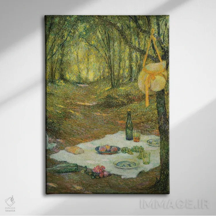 تابلو عصرانه زیر درختان، ژربروی، ۱۹۲۵ اثر آنری اوژن اوگوستین لو سیدانر - نمای روبهرو روی دیوار