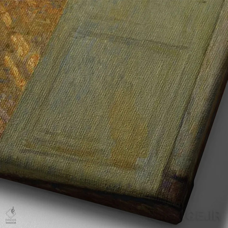 تابلو صمیمیت رز و طلایی، ورسای، ۱۹۳۰ اثر آنری اوژن اوگوستین لو سیدانر - نمای نزدیک بافت بوم