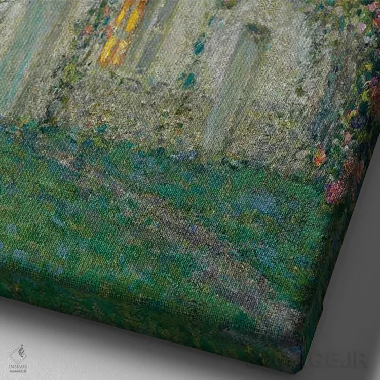 تابلو خانه هنرمند در ژربروی، ۱۹۳۲ اثر آنری اوژن اوگوستین لو سیدانر - نمای نزدیک بافت بوم