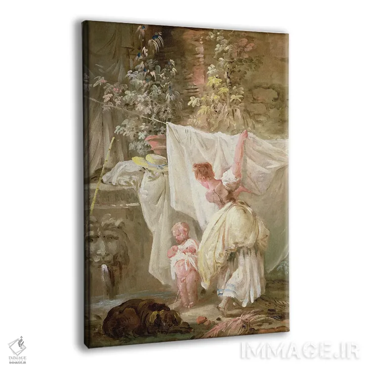 تابلو زن رختشو و کودک، ۱۷۶۱ اثر هوبرت روبر - نمای پرسپکتیو محصول