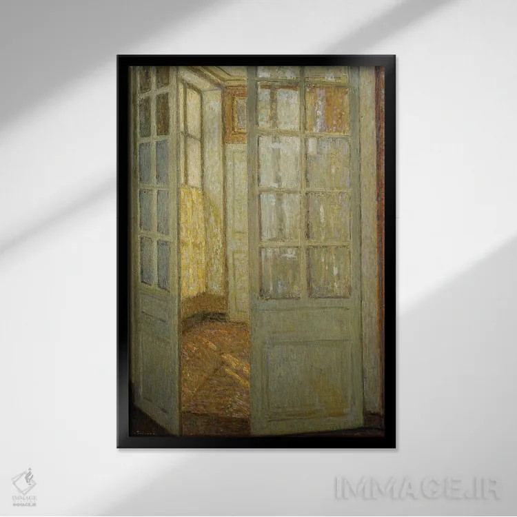 تابلو صمیمیت رز و طلایی، ورسای، ۱۹۳۰ اثر آنری اوژن اوگوستین لو سیدانر - نمای قابدار مشکی