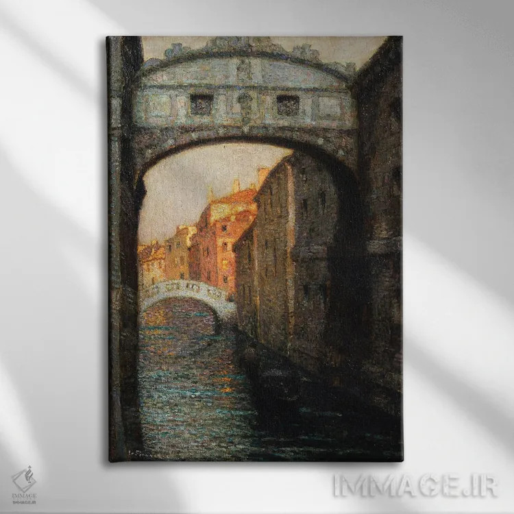 تابلو ونیز (ایتالیا) اثر آنری اوژن اوگوستین لو سیدانر - نمای روبهرو روی دیوار