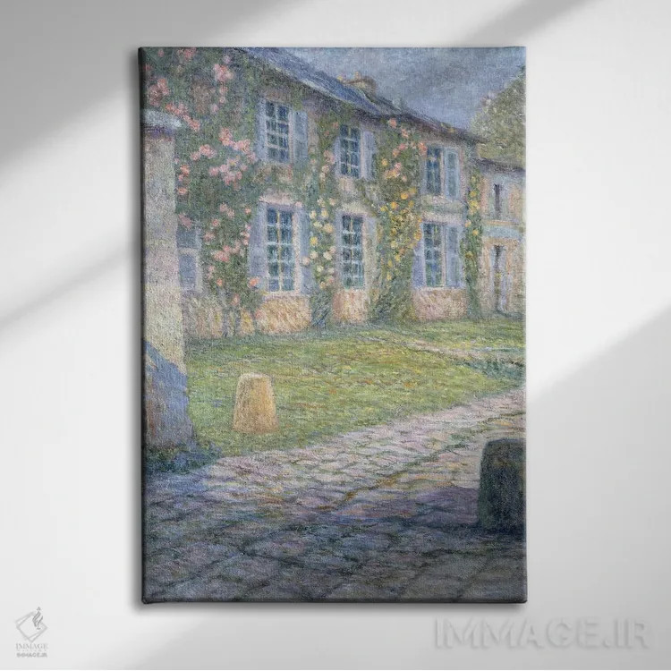 تابلو خانه گل رز در ورسای، ۱۹۱۸ اثر آنری اوژن اوگوستین لو سیدانر - نمای روبهرو روی دیوار