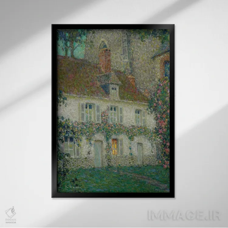 تابلو خانه هنرمند در ژربروی، ۱۹۳۲ اثر آنری اوژن اوگوستین لو سیدانر - نمای قابدار مشکی