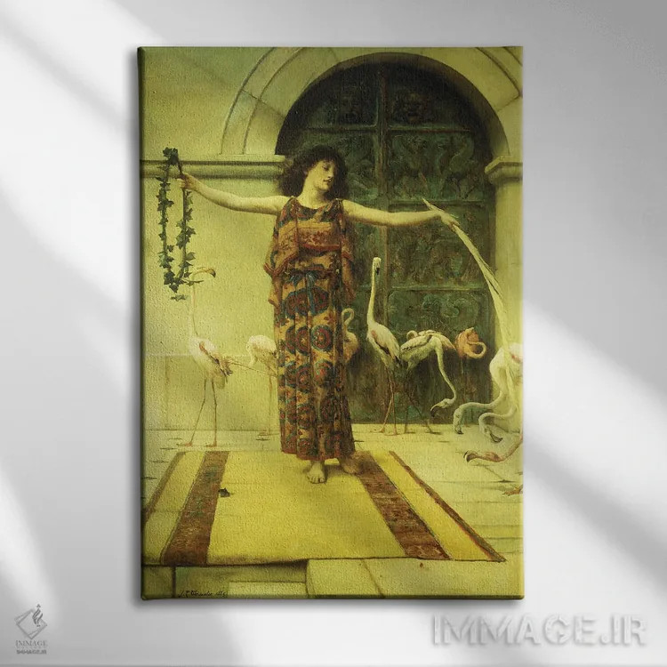تابلو 1885,رقص فلامینگوها، ۱۸۸۵ اثر جان راینهارد وگلون - نمای روبهرو روی دیوار