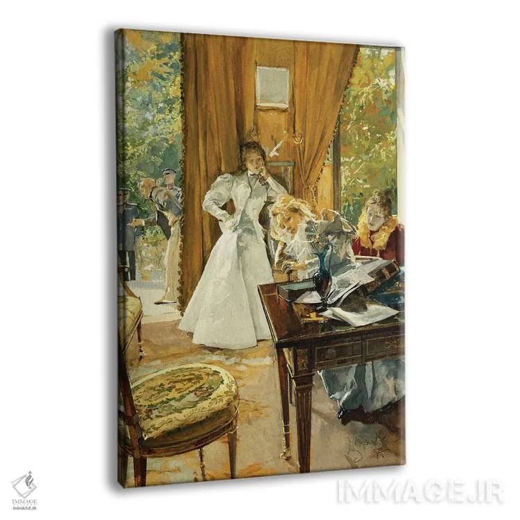 تابلو 1897,در اتاق پذیرایی، ۱۸۹۷ اثر لودک مارولد - نمای پرسپکتیو محصول