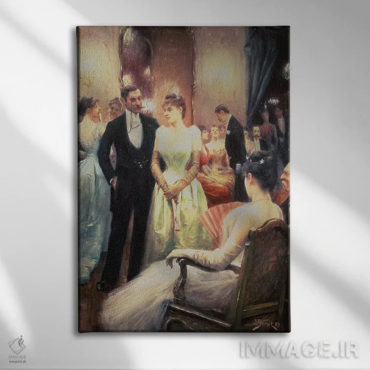 تابلو در مهمانی رقص اثر جولیوس لبلان استوارت - نمای روبهرو روی دیوار