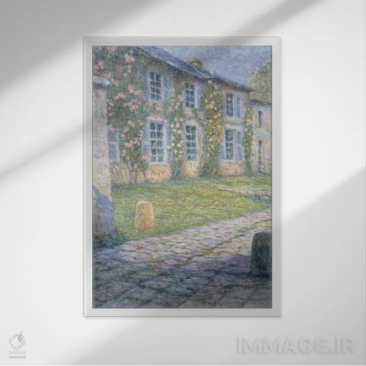 تابلو خانه گل رز در ورسای، ۱۹۱۸ اثر آنری اوژن اوگوستین لو سیدانر - نمای قابدار سفید