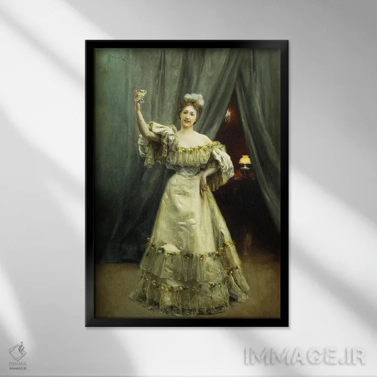 تابلو 1896,پایکوبی (به افتخار) ، ۱۸۹۶ اثر جولیوس لبلان استوارت - نمای قابدار مشکی