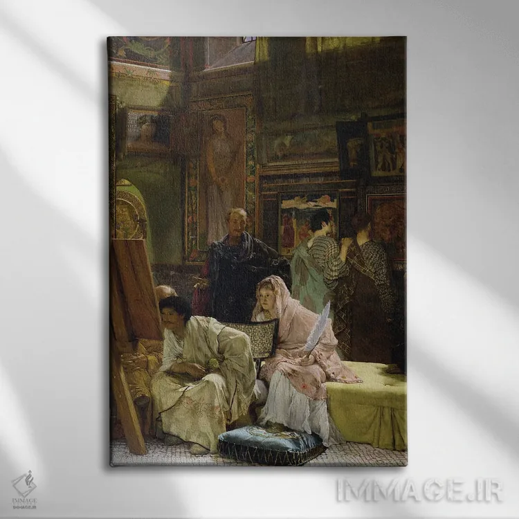 تابلو 1874,نگارخانه، ۱۸۷۴ اثر سر لاورنس آلما-تادما (نقاش منزازی انگلیسی) - نمای روبهرو روی دیوار