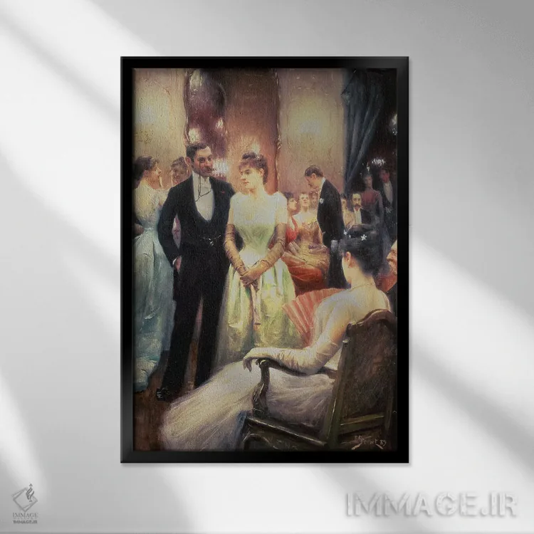 تابلو در مهمانی رقص اثر جولیوس لبلان استوارت - نمای قابدار مشکی