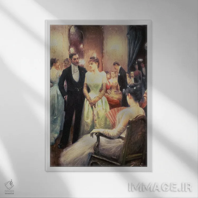 تابلو در مهمانی رقص اثر جولیوس لبلان استوارت - نمای قابدار سفید