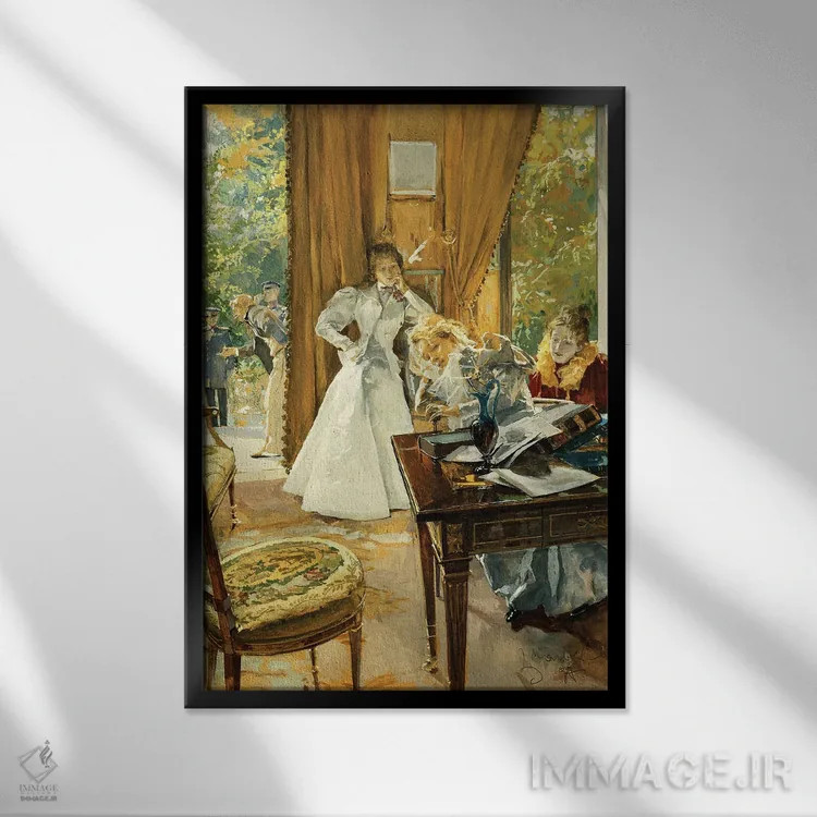 تابلو 1897,در اتاق پذیرایی، ۱۸۹۷ اثر لودک مارولد - نمای قابدار مشکی