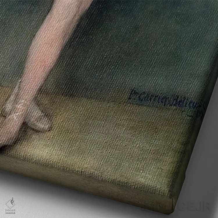 تابلو پرترهٔ بالرین جوان اثر پیر کاریه-بلوُز - نمای نزدیک بافت بوم