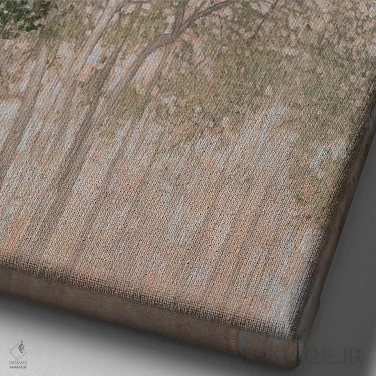 تابلو دو گوزن اثر انگوس همپل - نمای نزدیک بافت بوم