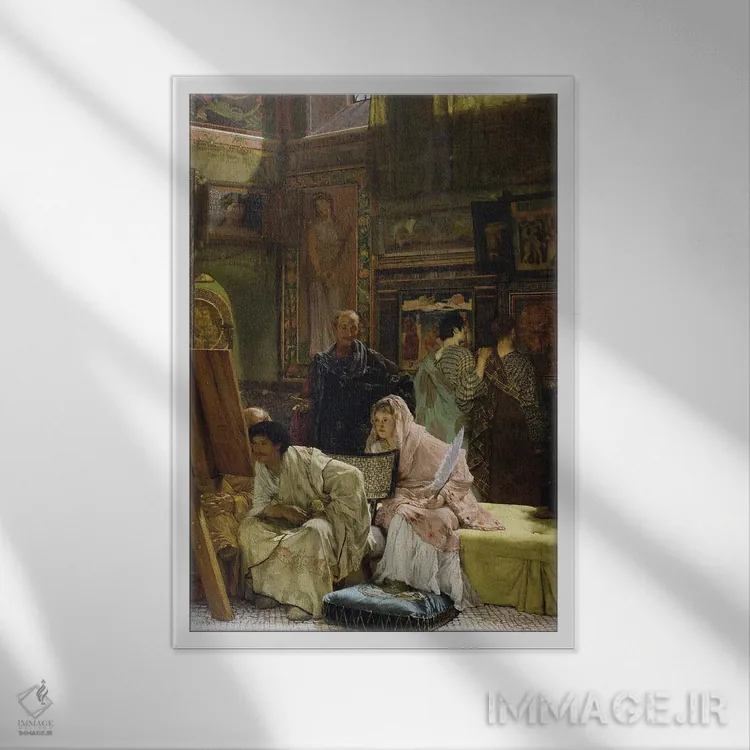 تابلو 1874,نگارخانه، ۱۸۷۴ اثر سر لاورنس آلما-تادما (نقاش منزازی انگلیسی) - نمای قابدار سفید