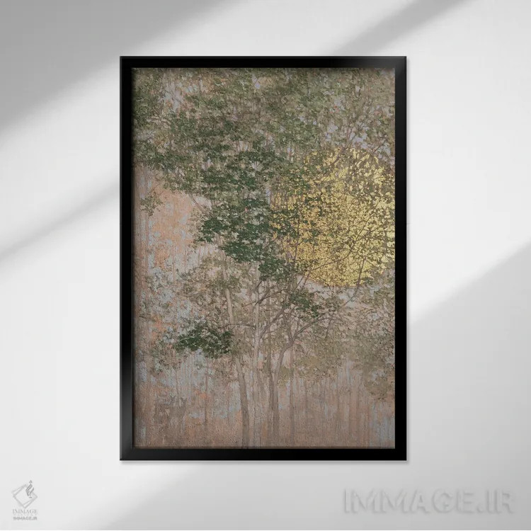 تابلو دو گوزن اثر انگوس همپل - نمای قابدار مشکی